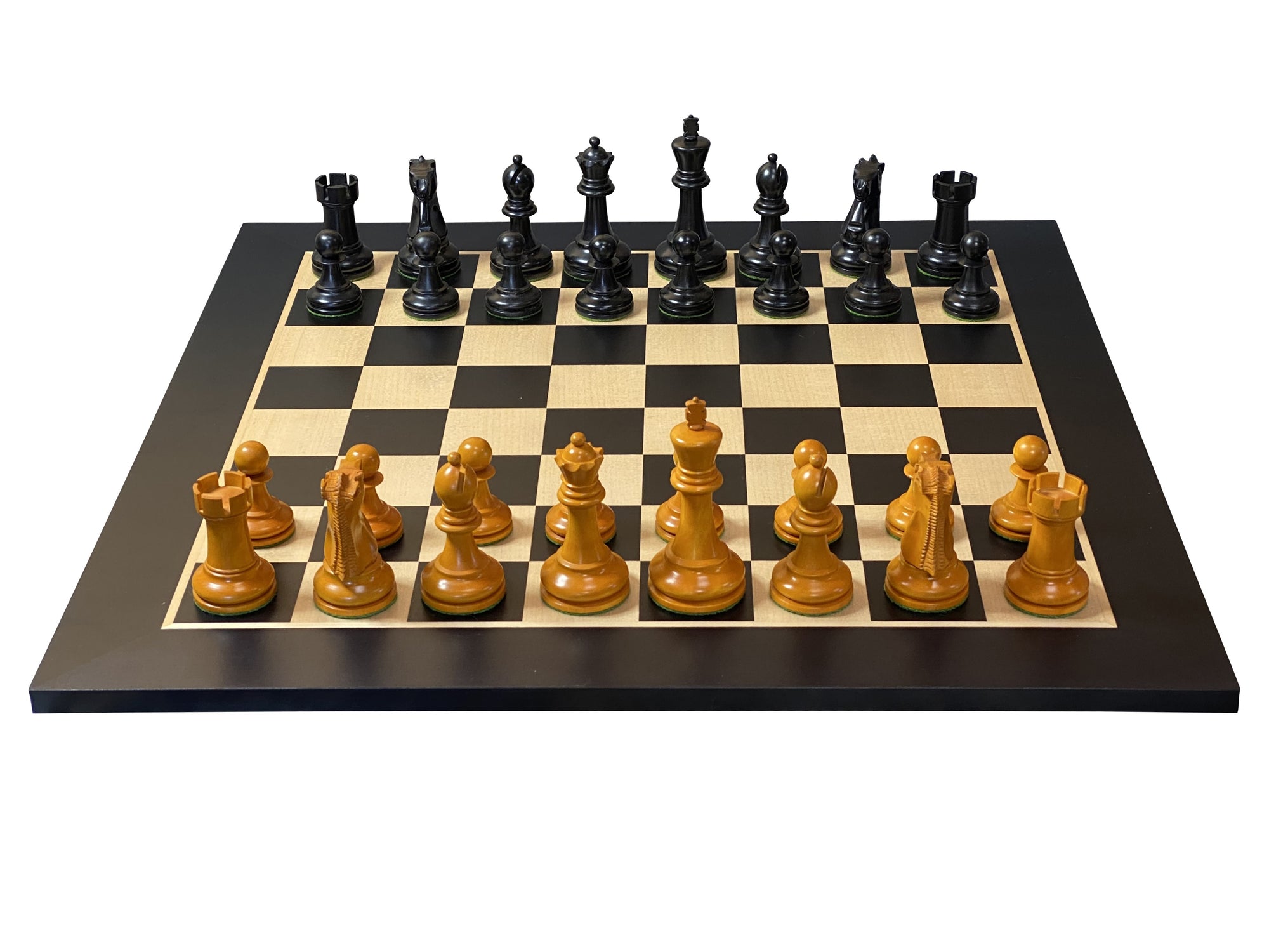 Fischer Antique Chess Pieces, 20" Anegre Chessboard & Vinyl Box - Official Staunton™ 