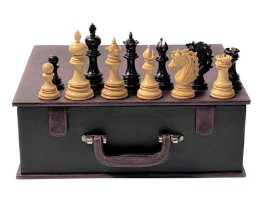 Andalusian Ebony Chess Pieces, Anegre Chessboard & Presentation Case - Official Staunton™ 