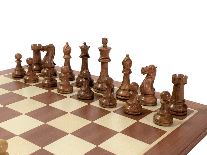 Acacia Winchester Chess Pieces, Mahogany Chessboard & Box - Official Staunton™ 