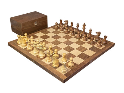 Stallion Acacia Pieces Solid Acacia Chess Board & Box - Official Staunton™ 