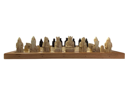 Isle of Lewis Large Chess Pieces 22" Solid framed Wood Chess Board - Official Staunton™ 