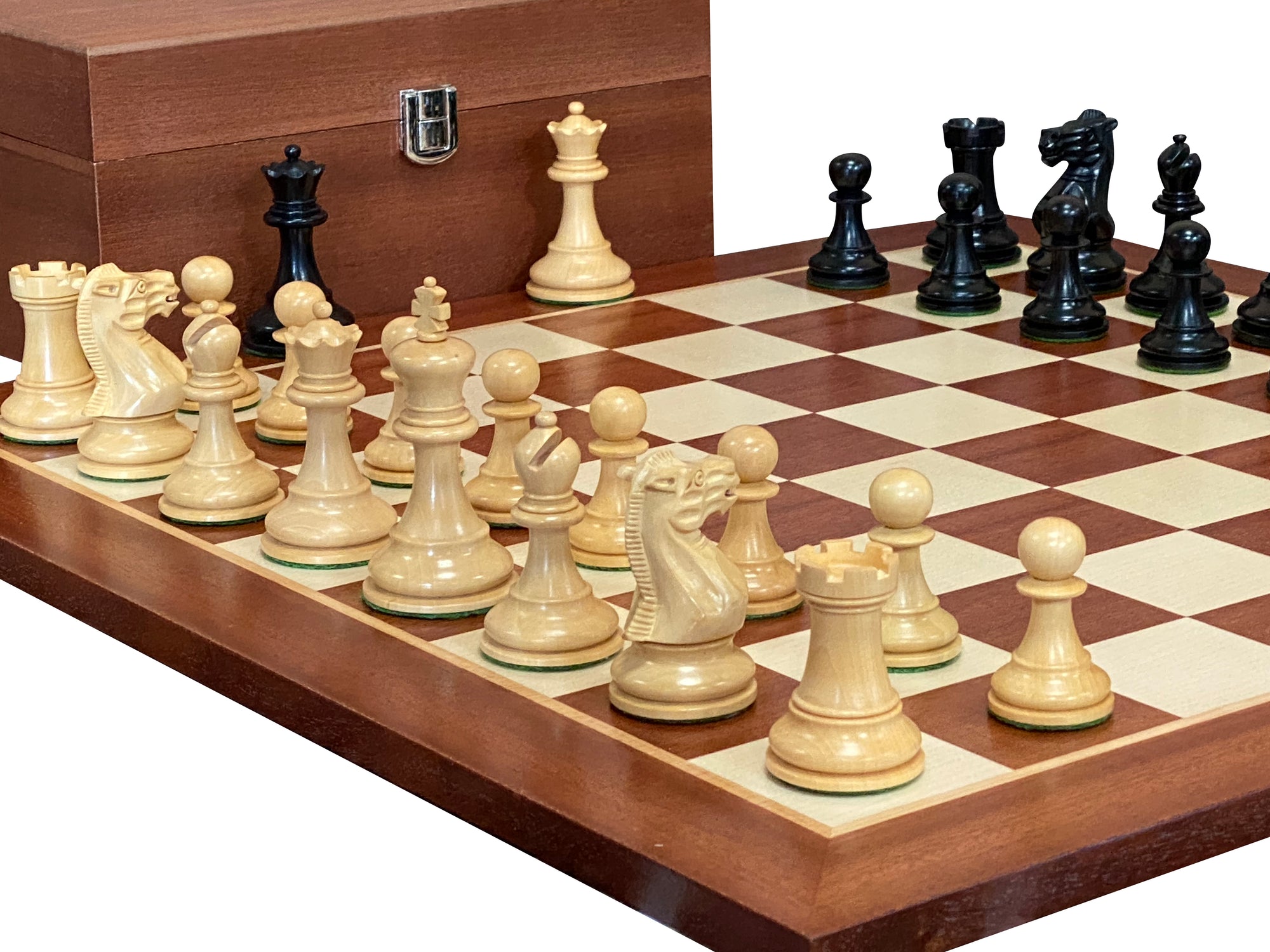 Black Elite Players Mahogany Chess Set Combination - Official Staunton™ 