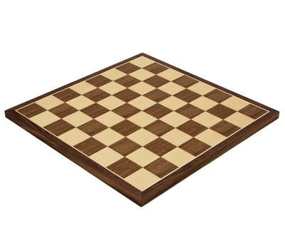 15.75" Spanish Walnut and Maple Chess Board - Official Staunton™ 