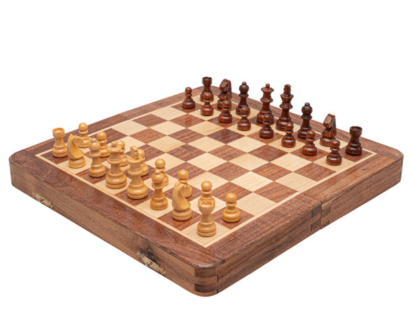 INTIGNIS Magnetic Wooden Chess Set Hand Crafted Foldable for