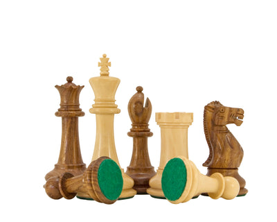 Old English Acacia Boxwood Chess Pieces - Official Staunton™ 