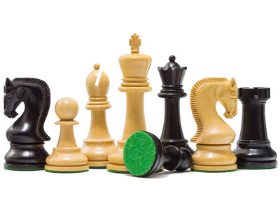 4" Leningrad Staunton Boxwood & Black Chess Pieces - Official Staunton™ 