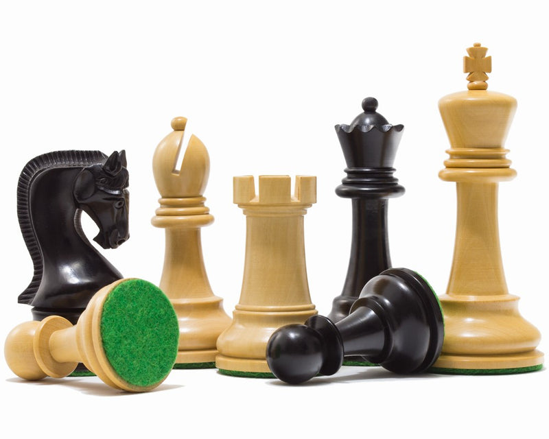 4" Leningrad Staunton Boxwood & Black Chess Pieces - Official Staunton™ 