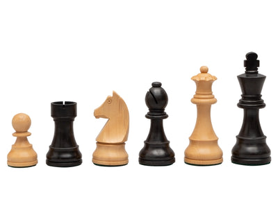 3.75" Classic Ebonised Chess Pieces & Bag - Official Staunton™ 