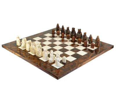 The Isle Of Lewis Teak Italian Walnut Prestige Chess Set - Official Staunton™ 