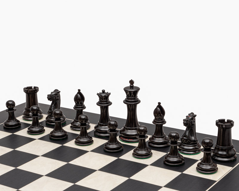 1849 Staunton Original Ebony Chess Pieces, Birdseye Anegre Chess Board - Official Staunton™ 