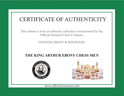 4.5" King Arthur Ebony & Boxwood Chess Pieces - Official Staunton™ 