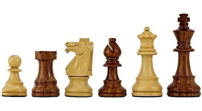 3.75 " British Acacia & Boxwood Chess Pieces & Drawstring Bag - Official Staunton™ 