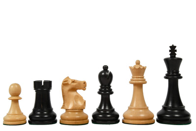 Fischer Black & Boxwood Chess Pieces - Official Staunton™ 