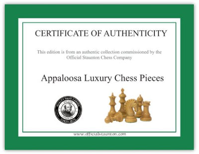 Appaloosa Luxury Ebony Chess Pieces - Official Staunton™ 